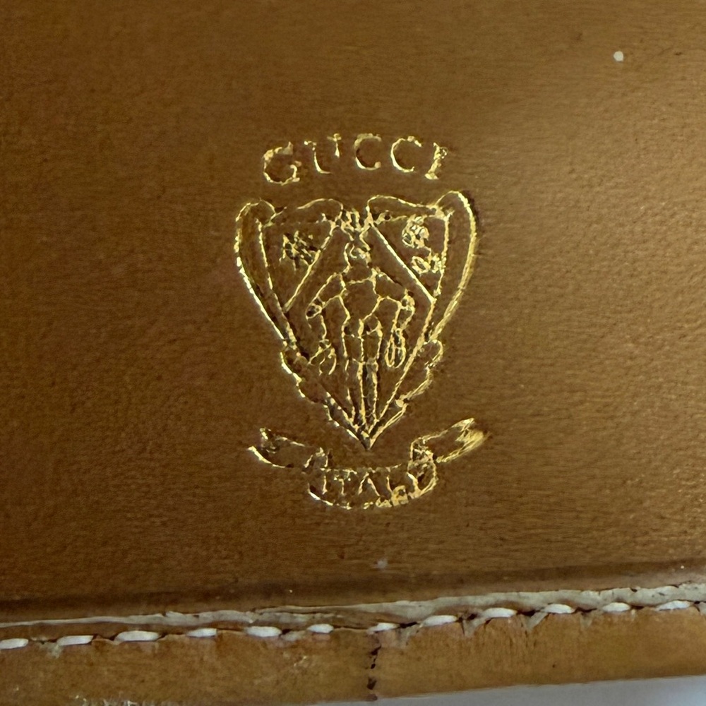 Gucci Small Signature Tan Leather Notepad Case w/ Minimal Paper & No Pen - Picture 9 of 16